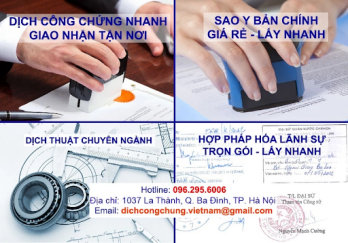 Dịch vụ dịch thuật công chứng online giao tận nơi toàn quốc