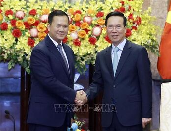 Vietnamese President receives Cambodian Prime Minister