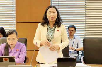 Đại biểu Lê Thị Song An đóng góp dự thảo Nghị quyết quy định một số cơ chế, chính sách đặc thù thực hiện các chương trình mục tiêu quốc gia