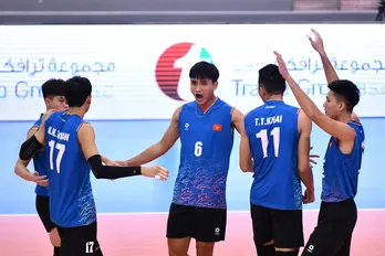 Bóng chuyền nam Việt Nam thắng thuyết phục đương kim á quân AVC Challenge Cup