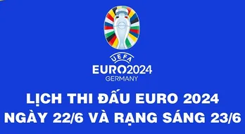 Vòng Chung kết EURO 2024: Lịch thi đấu ngày 22/6 và rạng sáng 23/6