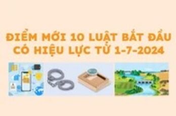 Điểm mới 10 Luật bắt đầu có hiệu lực từ 1/7/2024