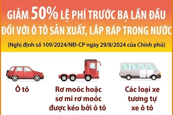 Từ 01/9 đến 30/11/2024: Giảm 50% lệ phí trước bạ lần đầu đối với ôtô trong nước