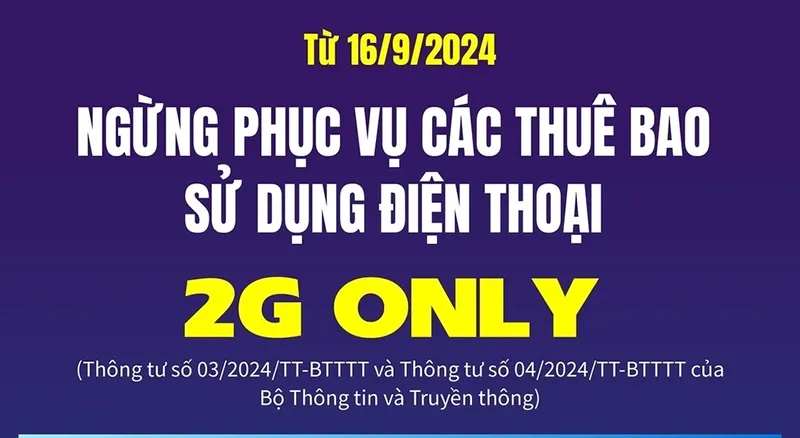 Từ 16/9, ngừng phục vụ các thuê bao sử dụng điện thoại 2G Only