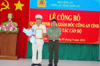 Điều động, bổ nhiệm Phó Trưởng Công an huyện Đức Hòa làm Trưởng Công an huyện Cần Giuộc