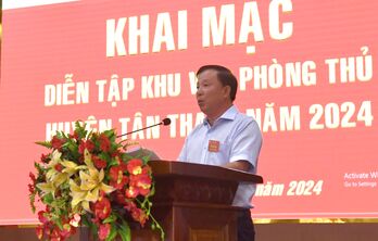 Khai mạc diễn tập khu vực phòng thủ huyện Tân Thạnh