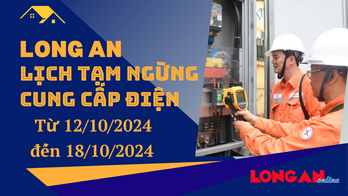 Lịch tạm ngừng cung cấp điện từ ngày 12-18/10/2024