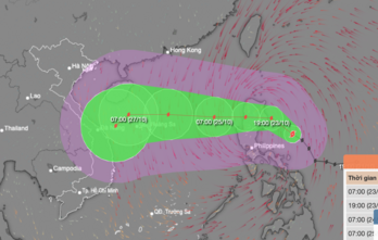 Bão Trami di chuyển thế nào sau khi vào Biển Đông?
