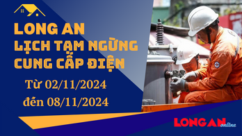 Lịch tạm ngừng cung cấp điện từ ngày 02 - 08/11/2024