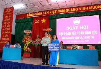 Trưởng ban Dân vận Trung ương - Mai Văn Chính dự Ngày hội Đại đoàn kết toàn dân tộc tại huyện Tân Trụ