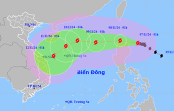 Bão Yinxing mạnh lên cấp tiệm cận siêu bão, sáng mai sẽ vào Biển Đông