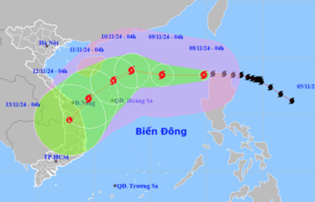 Bão Yinxing mạnh cấp 14, giật cấp 17 vào Biển Đông, trở thành bão số 7