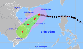 Bão Yinxing đổi hướng, đi về vùng biển Trung Bộ