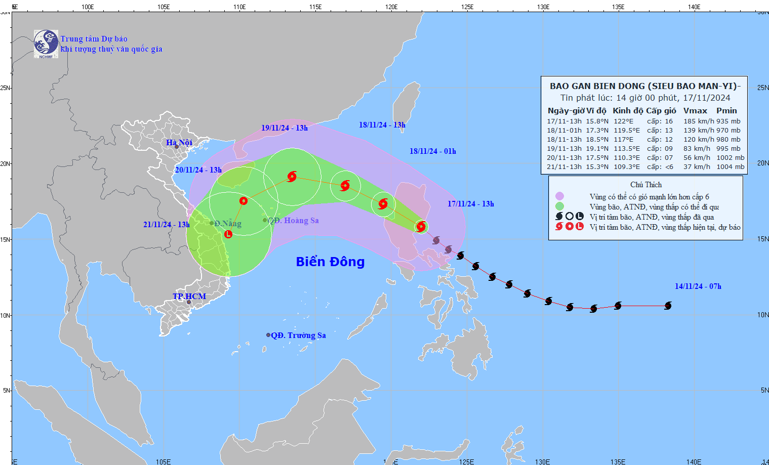 Siêu bão Man-yi sắp quét qua Philippines, hướng thẳng biển Đà Nẵng - Quảng Nam- Ảnh 1.