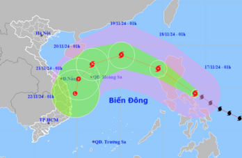 Siêu bão Man-yi vào Biển Đông trong 24 giờ tới