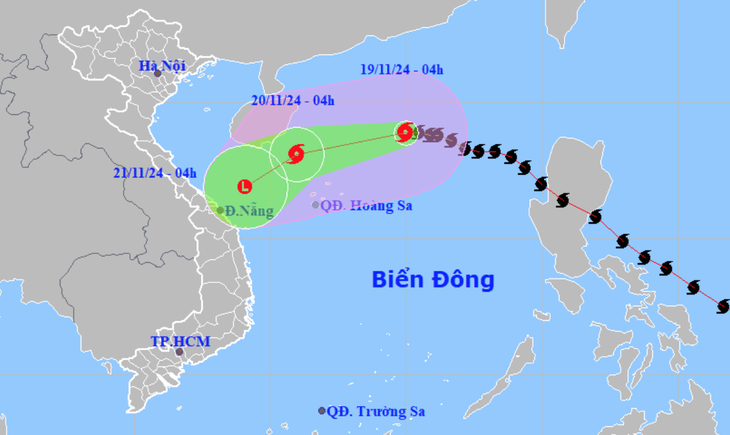 Bão số 9 hướng về vùng biển miền Trung, liệu có ảnh hưởng đến Việt Nam? - Ảnh 1.