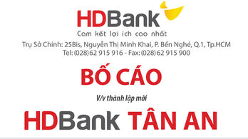 Công bố thành lập chi nhánh HDBank Tân An