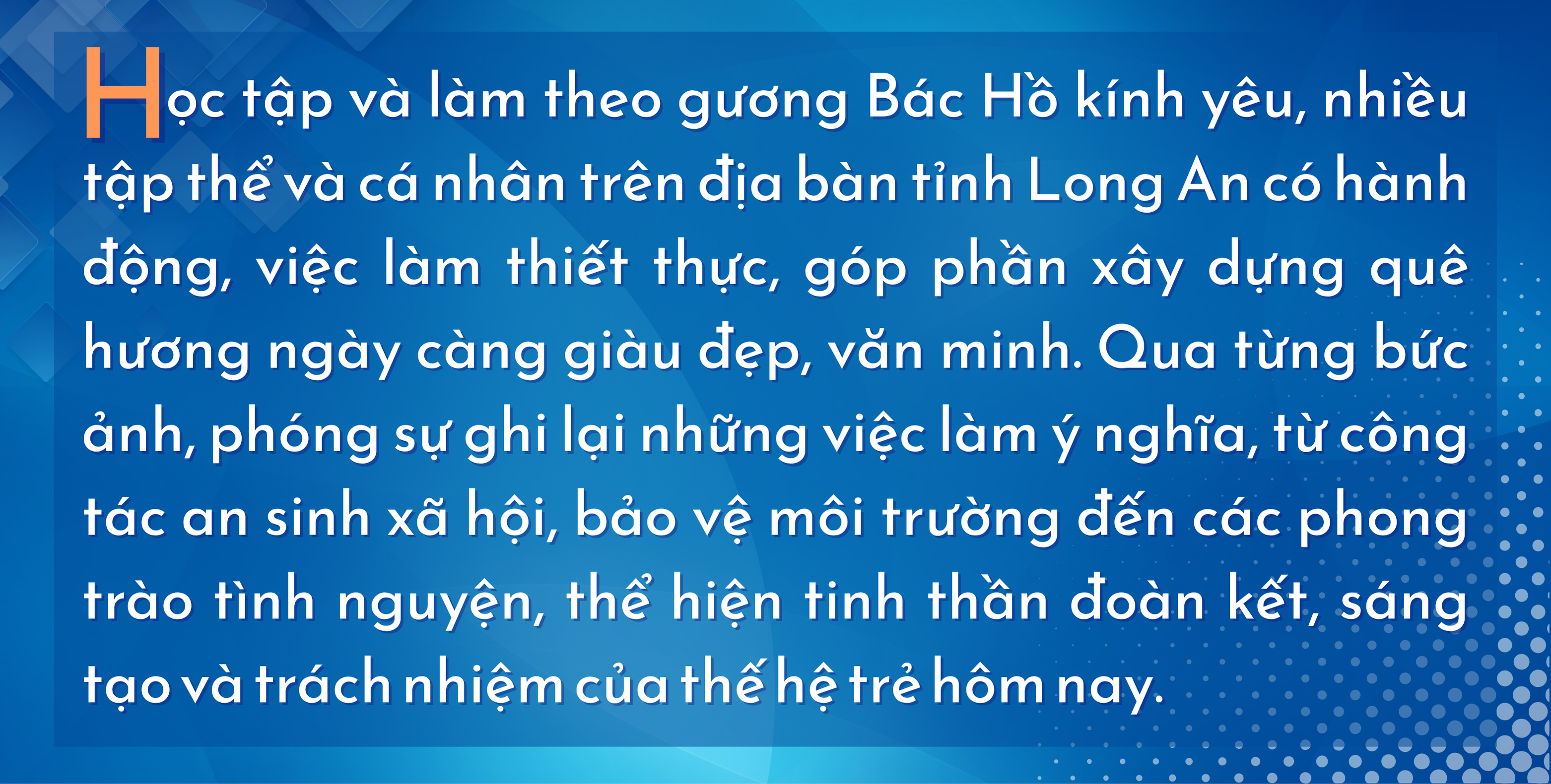 Thiết thực những hoạt động học tập và làm theo gương Bác