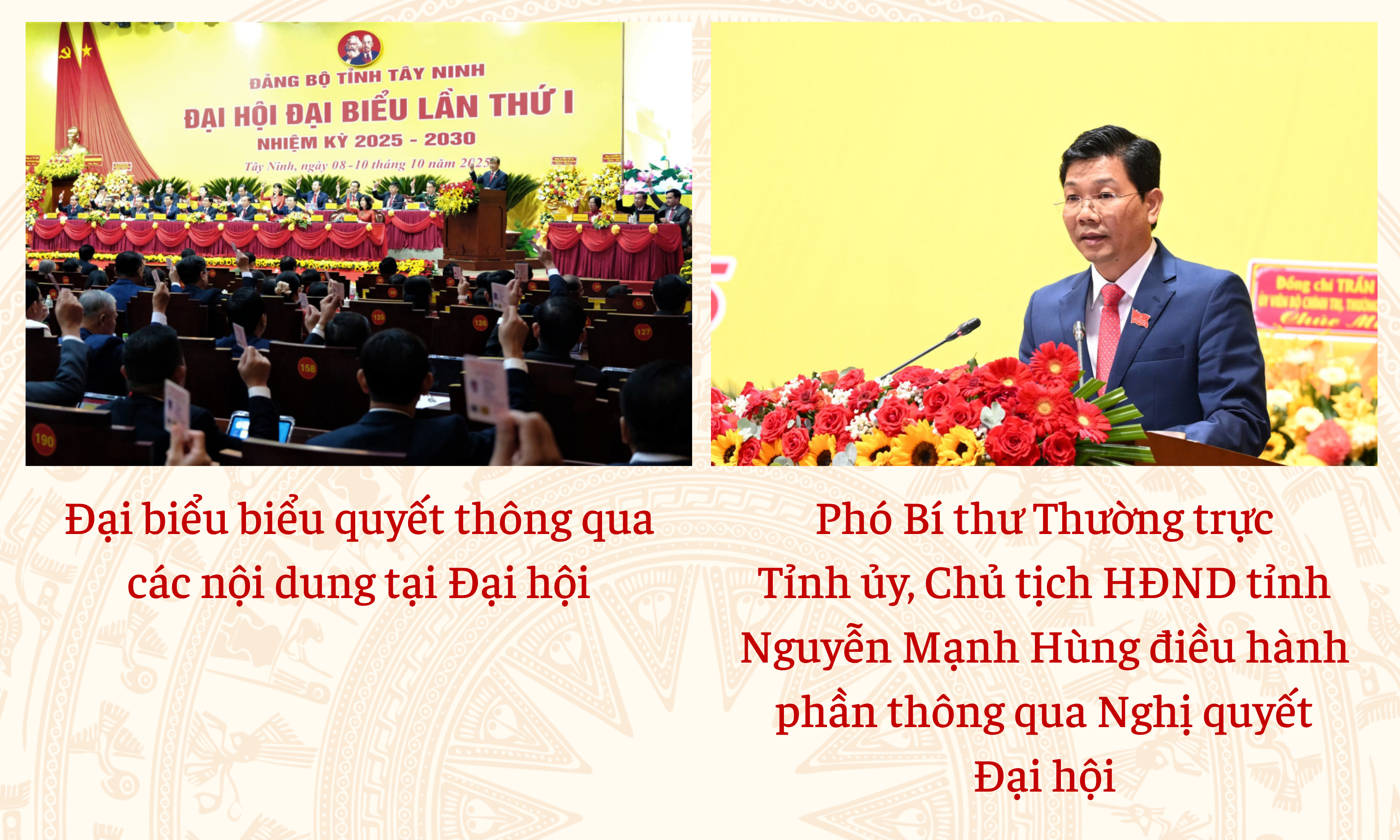 Toàn cảnh Đại hội đại biểu Đảng bộ tỉnh Tây Ninh lần thứ I, nhiệm kỳ 2025 - 2030